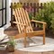 Costway Outdoor Adirondack Chair Solid Wood sturdy Patio Garden Furniture GrayNaturalWhite